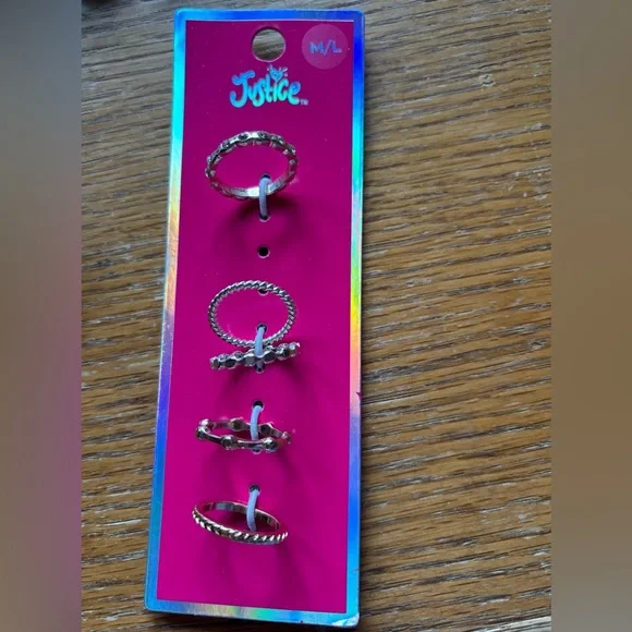 JUSTICE 5 PACK KIDS RINGS - Picture 3 of 4